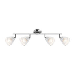 Cosylyte Athella Bathroom 4 Light Modern Ribbed Glass Spotlight - Chrome Base - thumbnail 3