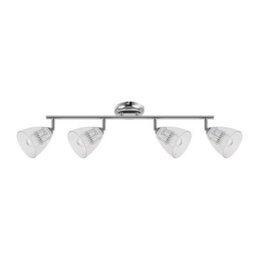 Cosylyte Athella Bathroom 4 Light Modern Ribbed Glass Spotlight - Chrome Base - thumbnail 4
