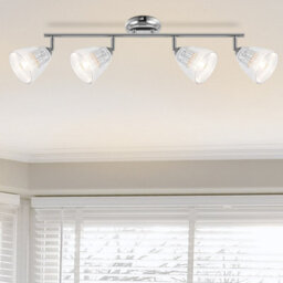 Cosylyte Athella Bathroom 4 Light Modern Ribbed Glass Spotlight - Chrome Base - thumbnail 1