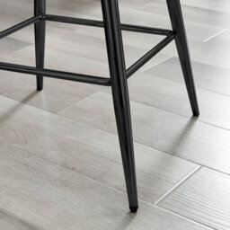 Furniturebox Uk 2X Counter Stools - Corona Grey Faux Leather Dining Chair Black Metal Legs - Minimalist Industrial Scandi Style - thumbnail 5