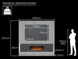 Acantha Orion Xo Electric Floating Media Wall Suite In Slate Effect With Tv Board & White Oak Wall Panels - thumbnail 7