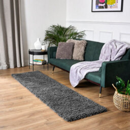 "Bravich Grey Thick Shaggy Rug - California - 60X230Cm (2'x7'8"")" - thumbnail 2