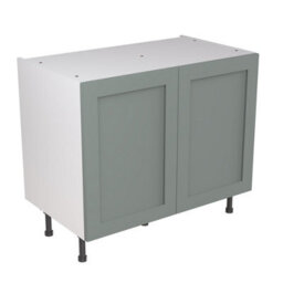 Kitchen Kit Sage Green Matt Shaker Door Base Unit Cabinet Soft Close Drawers Flatpack - 1000X870mm