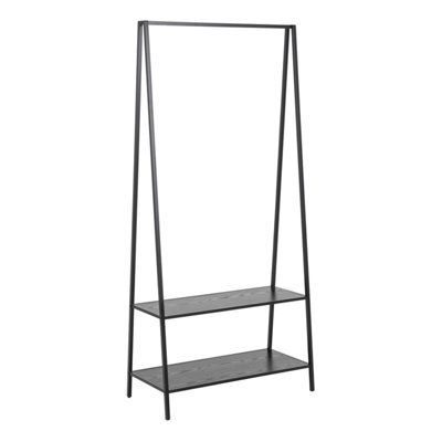Furniture To Go Seaford Clothes Rack With 2 Shelves In Black - image 1