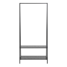 Furniture To Go Seaford Clothes Rack With 2 Shelves In Black - thumbnail 2