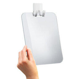 Smedbo Plastic Mirror With Self Adhesive Wall Mounted Hanging Hook Chromed Stainless Steel Bathroom Mirror For Shaving Or Makeup - thumbnail 4