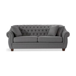 Furniture 48 Eva Chesterfield Grey Linen Fabric 3 Seater Sofa - thumbnail 2