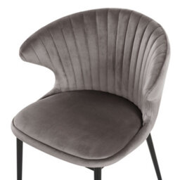 Beliani Set Of 2 Dining Chairs Augusta Velvet Grey - thumbnail 8