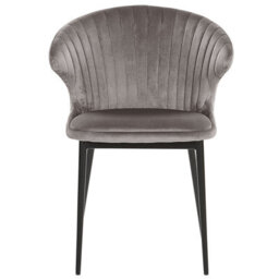 Beliani Set Of 2 Dining Chairs Augusta Velvet Grey - thumbnail 6