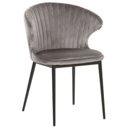 Beliani Set Of 2 Dining Chairs Augusta Velvet Grey - thumbnail 4
