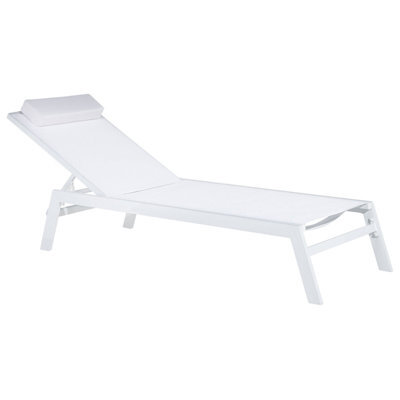 Beliani Sun Lounger Catania Reclining Metal White - image 1