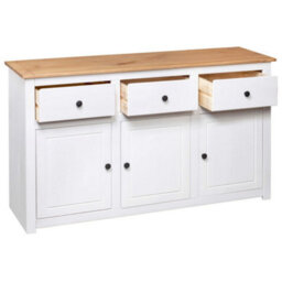 Vidaxl Sideboard White 135X40X80 Cm Solid Pinewood Panama Range - thumbnail 7