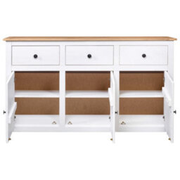 Vidaxl Sideboard White 135X40X80 Cm Solid Pinewood Panama Range - thumbnail 4