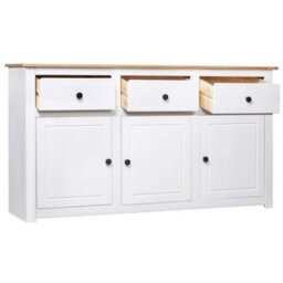 Vidaxl Sideboard White 135X40X80 Cm Solid Pinewood Panama Range - thumbnail 3