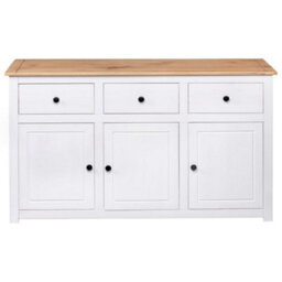 Vidaxl Sideboard White 135X40X80 Cm Solid Pinewood Panama Range - thumbnail 6