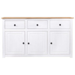 Vidaxl Sideboard White 135X40X80 Cm Solid Pinewood Panama Range - thumbnail 2