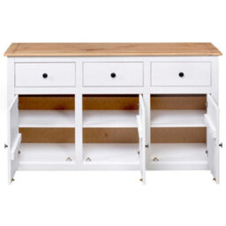 Vidaxl Sideboard White 135X40X80 Cm Solid Pinewood Panama Range - thumbnail 8