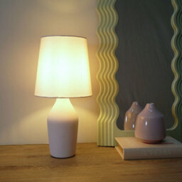 Valuelights Arlo Set Of 2 - Duck Egg Blue Ceramic Table Lamps With Tapered Shade And Bulbs - thumbnail 1