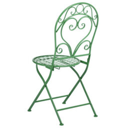 Beliani Outdoor Set Of 2 Green Iron Dining Chairs With Scrollback, No Assembly Required - thumbnail 5