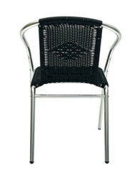 Black Rattan Aluminium Stacking Chair, Black Rattan Chairs, Black Rattan Garden Chair Be Furniture - thumbnail 6