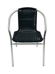 Black Rattan Aluminium Stacking Chair, Black Rattan Chairs, Black Rattan Garden Chair Be Furniture - thumbnail 4