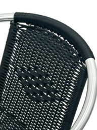 Black Rattan Aluminium Stacking Chair, Black Rattan Chairs, Black Rattan Garden Chair Be Furniture - thumbnail 7