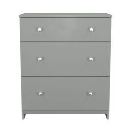 Yarmouth Ready Assembled Matt Grey No Effect 3 Drawer Deep Chest (H)875mm (W)740mm (D)390mm - thumbnail 2