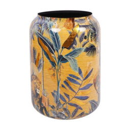 Buttercup Farm Jungle Vase Large - Iron/paper/enamel - L47 X W47 X H62 Cm - Gold/blue - thumbnail 3