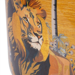Buttercup Farm Jungle Vase Large - Iron/paper/enamel - L47 X W47 X H62 Cm - Gold/blue - thumbnail 4