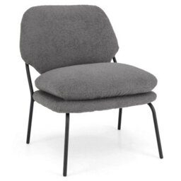 Armless Accent Chair Teddy Fleece Fabric Upholstered Leisure Chair - thumbnail 1
