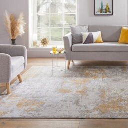 Silver Gold Abstract Modern Easy To Clean Abstract Rug For Dining Room Bedroom And Living Room-80Cm X 240Cm - thumbnail 2
