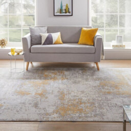 Silver Gold Abstract Modern Easy To Clean Abstract Rug For Dining Room Bedroom And Living Room-80Cm X 240Cm - thumbnail 1