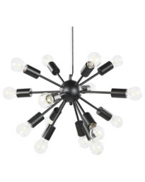 Wyld And Coco Industrial Pendant Lamp 115Cm Black Iron 15-Light Exposed Bulb Fixture - thumbnail 1