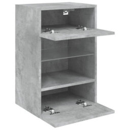 Walplus Tv Wall Cabinet With Led Lights Concrete Grey 40X30X60.5 Cm - thumbnail 8