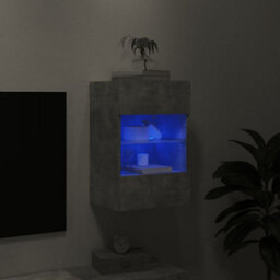 Walplus Tv Wall Cabinet With Led Lights Concrete Grey 40X30X60.5 Cm - thumbnail 4