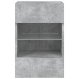 Walplus Tv Wall Cabinet With Led Lights Concrete Grey 40X30X60.5 Cm - thumbnail 9