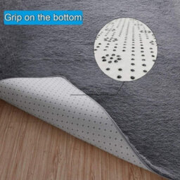 Pure Grey 80 X 160 Cm (2 Ft 6 In X 5 Ft 3 In) Fluffy Soft Carpet Large Rug Anti-Slip Bedroom Living Room Floor Mats - thumbnail 8