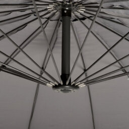 Beliani 235 Cm Round Cantilever Parasol Grey Fabric - Crank Tilt, Weather-Resistant - thumbnail 5