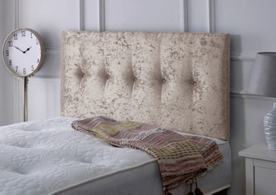 "Adore Designs Madrid Crushed Velvet 3Ft Single 24"" Headboard - Champagne"