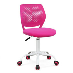 Costway Kids School Desk Chair Ergonomic Study Chair Rolling Swivel Task Chair W/ Adjustable Height Rose - thumbnail 2