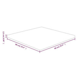 Berkfield Square Table Top 90X90X2.5 Cm Untreated Solid Wood Oak - thumbnail 4