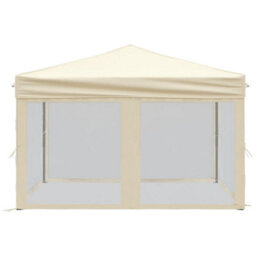 Walplus Folding Party Tent Garden Gazebo Canopy With Sidewalls Cream 3X3 M - thumbnail 4