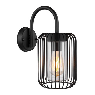 Luminosa Lighting Luminosa Nina Outdoor Wall Lamp Matt Black Ip44 1X E27 - image 1
