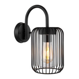 Luminosa Lighting Luminosa Nina Outdoor Wall Lamp Matt Black Ip44 1X E27