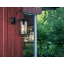 Luminosa Lighting Luminosa Nina Outdoor Wall Lamp Matt Black Ip44 1X E27 - thumbnail 4