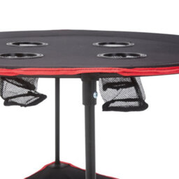 Living And Home Folding Round Camping Table Outdoor Dining Table With 4 Cup Holders - thumbnail 7