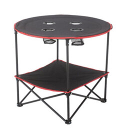 Living And Home Folding Round Camping Table Outdoor Dining Table With 4 Cup Holders - thumbnail 5