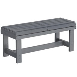 Outsunny Wooden Garden Bench, 2 Seater Slatted Outdoor Bench, Grey - thumbnail 2