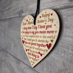 Red Ocean Happy Mothers Day Card Mothers Day Card Wooden Heart Mother Daughter Gifts Thank You Plaque - thumbnail 7