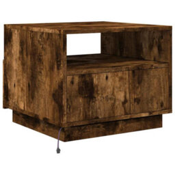 Berkfield Coffee Table With Led Lights Smoked Oak 50X49X40 Cm - thumbnail 9